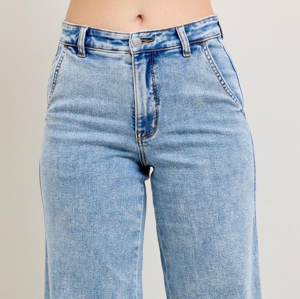 Judy Blue High-Rise Boyfriend Jeans Ultra Wide Leg Panel Relaxed 90s Denim Pants - Picture 6 of 16